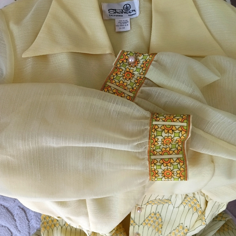 BEAUTIFUL 1960s "ALFRED SHAHEEN" BOHO MAXI DRESS! SIZE 14!